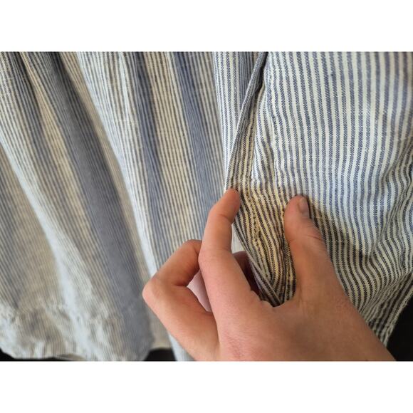 Quince 100% European Linen Blue White Womens Striped Swing Dress XL - Picture 5 of 10